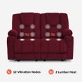 thumbnail image 4 of MCombo Power Loveseat Recliner w/ Massage USB Port for Living Room Burgundy Fabric 6025, 4 of 9