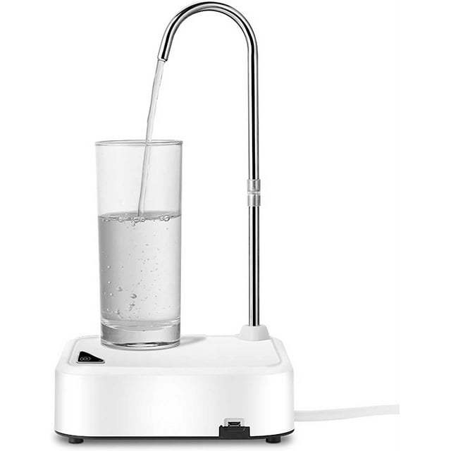 1 pieza (blanco) Dispensador de botellas de agua de escritorio, bomba automática de botellas de agua potable con carga USB para botellas universales, dispensador de agua eléctrico portátil para el hogar, oficina JM