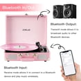 thumbnail image 3 of Maleta portátil rosa con Bluetooth Record Player JORLAI, 3 of 7