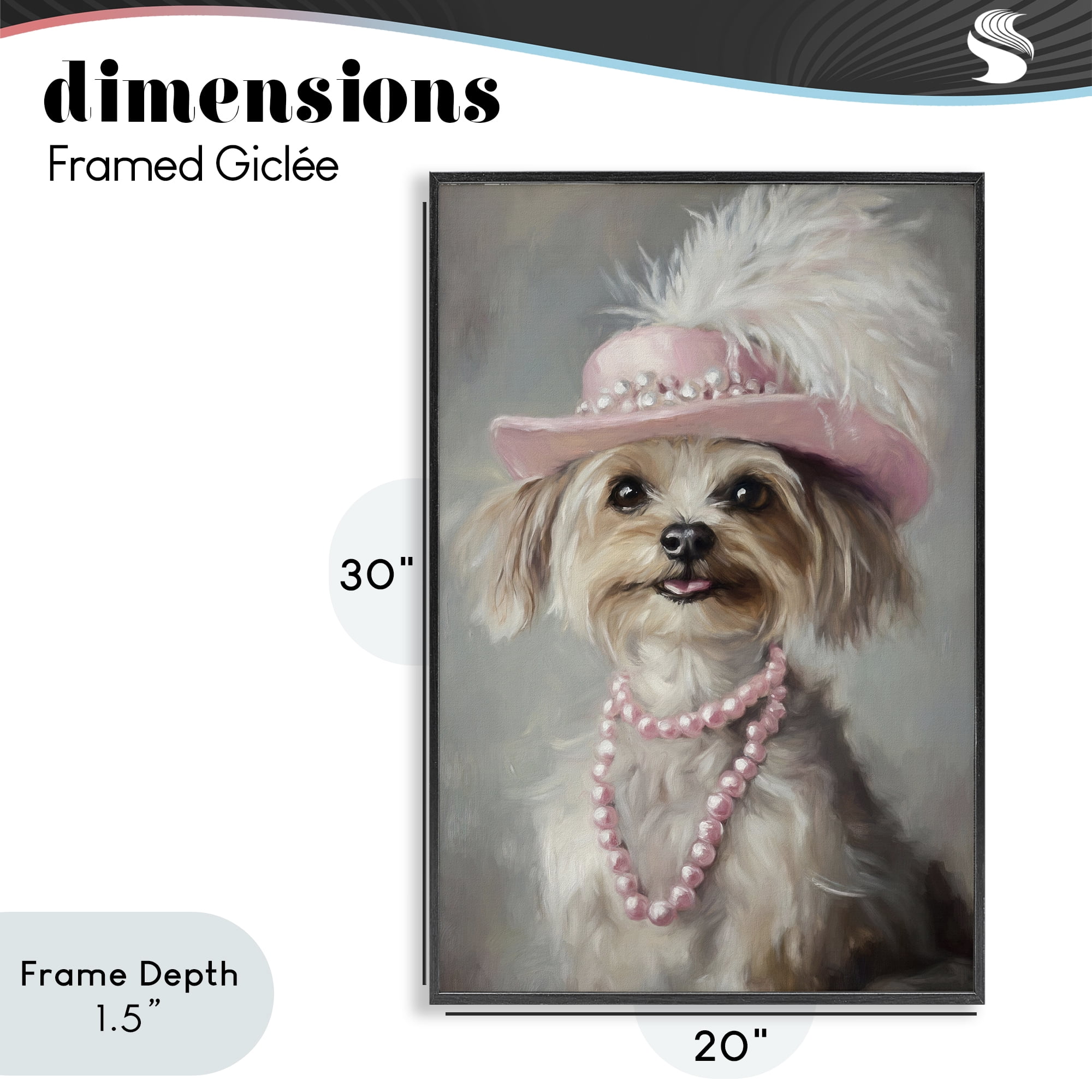 Stupell Industries Lady Yorkie Portrait Black Framed Giclee Art, design by Tina LeCour