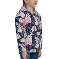 thumbnail image 5 of Naloa Rose Flowers Teenage Zipper Hoodie, Long Sleeve Zip Up Hoodies Casual Jackets Tops for 7-12 Years-Small, 5 of 6