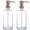Copper, variant on 2 Pack Thick Clear Glass Pint Jar Soap Dispenser with Matte Black Stainless Steel Pump, 16ounce Clear  Round Bottles Dispenser with Rustproof Pump for Essential Oil, Lotion Soap