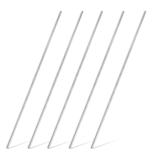 5 Pcs Barre Ronde en Acier Inoxydable 316, 4x200mm Tige Solide Argentée