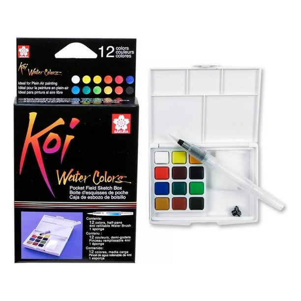 Sketch Box Sakura Koi Acuarela 12 Colores + Pincel Corto multicolor SIN TAMAÑO
