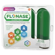 Flonase Allergy Relief Spray, 24 Hour Non Drowsy Allergy Medicine, Metered Nasal Spray - 120 Sprays (Pack of 2)