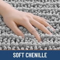 thumbnail image 3 of Simmore Bathroom Rugs, Ultra Absorbent Chenille Bath Mat, Non Slip Machine Washable Bath Rugs for Tub, Shower Floor, 24x16, Light Grey, 3 of 6
