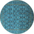 thumbnail image 1 of Ahgly Company Indoor Round Oriental Light Blue Traditional Area Rugs, 7' Round, 1 of 4