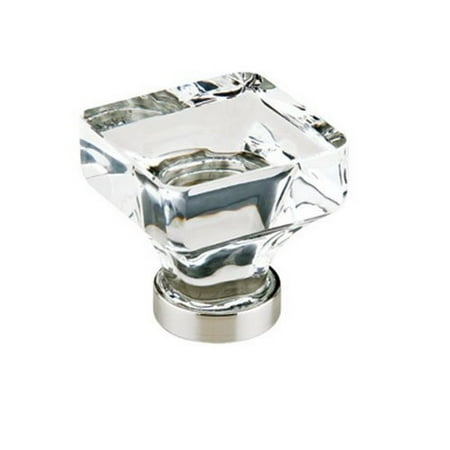 0.375 Square Knob - Emtek 86404US26 Crystal 1 3/4