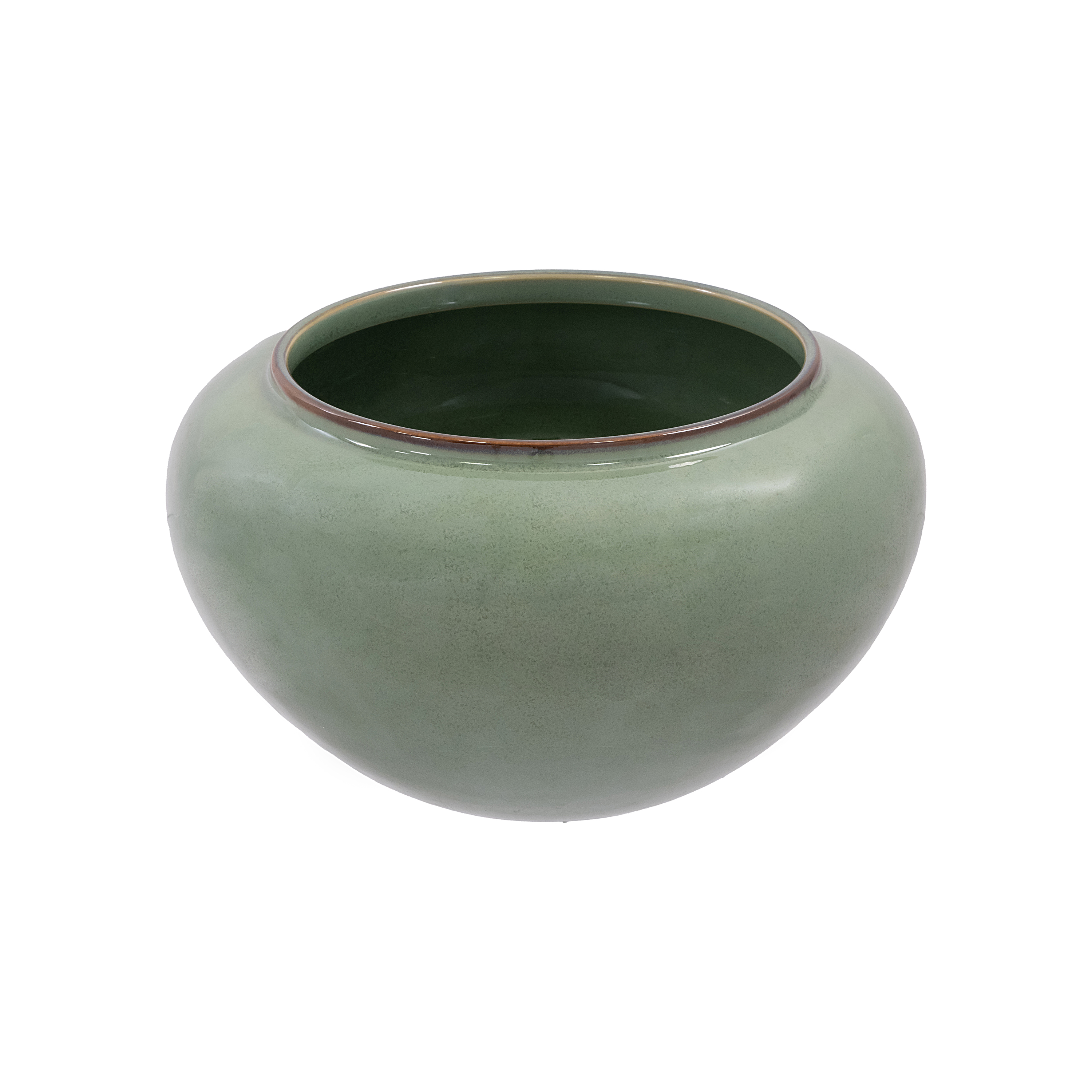 Better Homes & Gardens 8" Maeve Green Ceramic Planter with Drainage Hole and Plug
