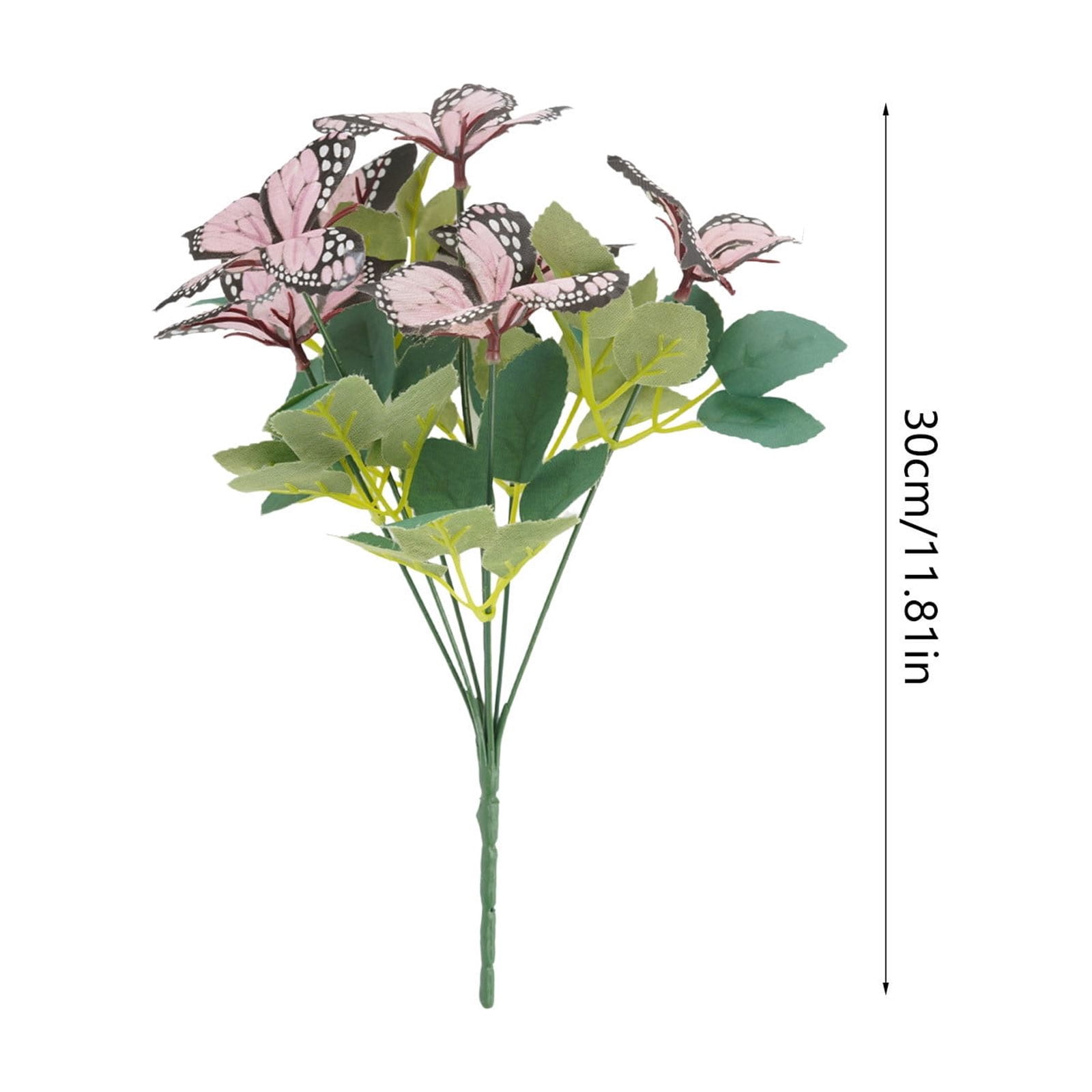 Eoozwa Waterproof Outdoor Artificial Flowers, 7‑Head Colorful Butterfly Orchid Faux Bouquet, Realistic Plastic Fake Flowers for Garden Patio Balcony Holiday Decor