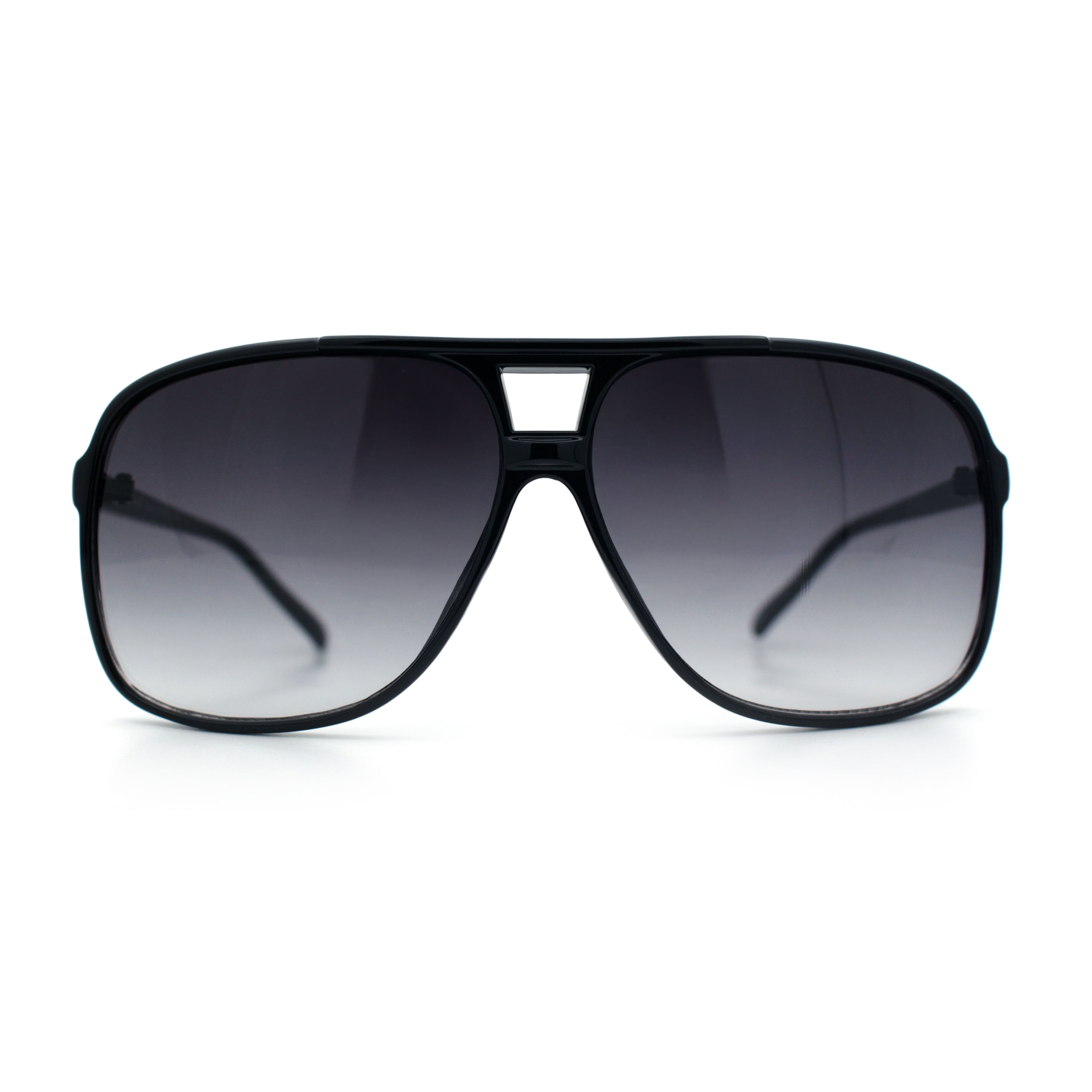 SA106 Oversize Large Thin Plastic Racer Mens Sport Sunglasses Black Smoke