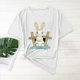 thumbnail image 2 of Camisas de Manga Corta para las Mujeres Moda Casual Impresión Cuello Redondo Suéter Tee Blusas, 2 of 4