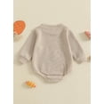 thumbnail image 6 of Elippeo Baby Girl Boy Thanksgiving Romper Letter Embroidery Long Sleeve Crew Neck Jumpsuit for Winter Fall  3 6 12 18 24 Months, 6 of 9