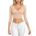 thumbnail image 4 of Neewe 3/4 Sleeve Tops for Women Basic V Neck Spring Short Blouses Casual Fit Fall Slim Shirts 2026, 4 of 8