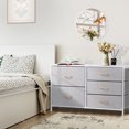 Nicehill 5 Drawer White Dresser for Bedroom , Fabric Storage Tower