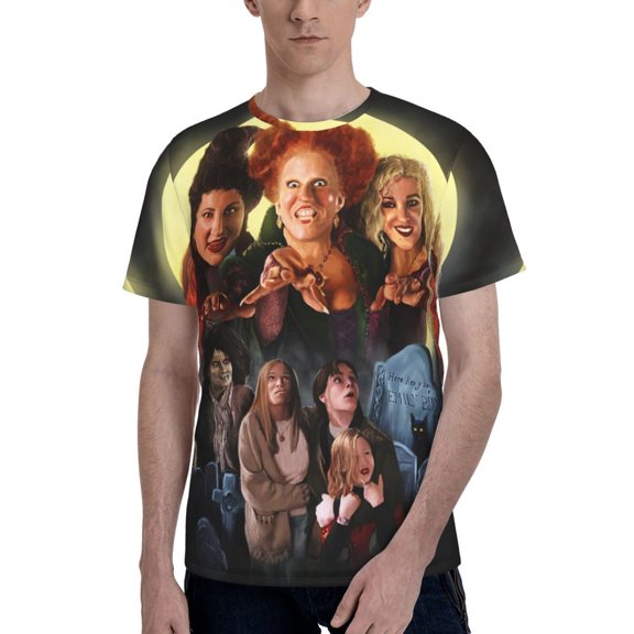 Hocus Pocus Men's T Shirts Cartoon Graphic Short Sleeve Tees Novelty Casual Unisex Adults Tee Shirt Tops