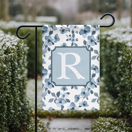 Garden Flag Personalized Hummingbird Flag Floral Monogram Spring Cottagecore Outdoor V346, 12x18 POLE NOT INCLUDED