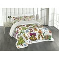 thumbnail image 2 of Ambesonne Christmas Quilted Coverlet 3 Pcs, New Year Candies, King Size, Multicolor, 2 of 4
