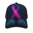 thumbnail image 2 of Picia Two Human Hands are Holds Pink Ribbon Awareness Pattern Trucker Hat,Baseball Cap,Sun Protection Cap,Stylish Headwear,Leisure Cap,Outdoor Sports Cap, 2 of 7
