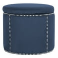 thumbnail image 3 of Safavieh Jody Modern Glam Round Storage Ottoman w/ Silver Nail Heads, 3 of 10