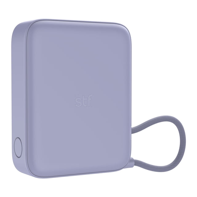 Batería Power Bank Portátil STF 10 000 mAh 20W PD Cable tipo C integrado color Lila