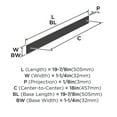 thumbnail image 5 of Amerock Ladera 18 inch (457mm) Center-to-Center Rectangle Oil-Rubbed Bronze Appliance Pull Backplate, 5 of 6