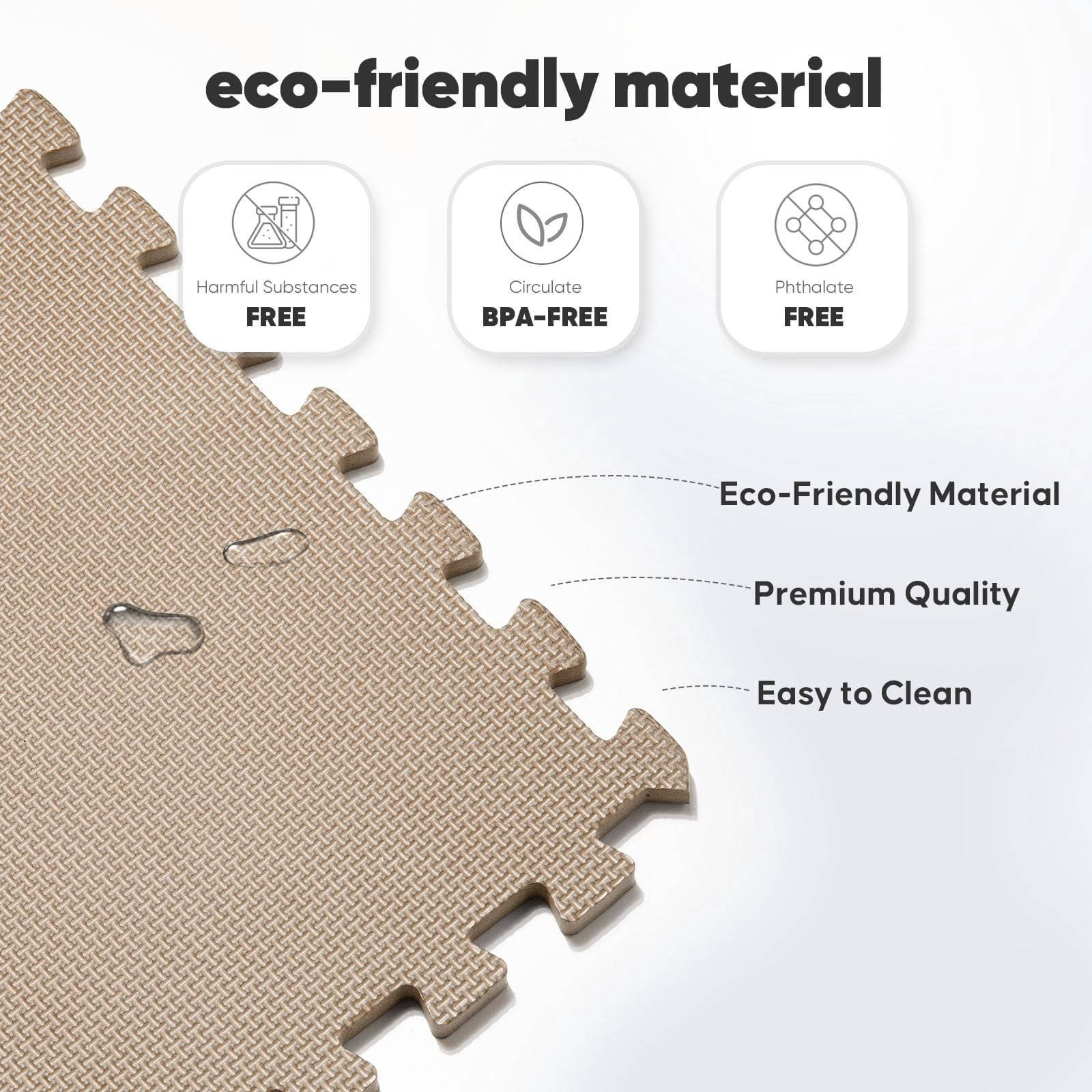 Brown 32 Pack(128 SF) Interlocking Foam Floor Tiles Exercise Mat for Home Gym and Kids' Play Areas