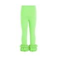 thumbnail image 4 of Children's Fashion Solid-Colour Lace Trim Leggings, Casual Versatile Sweet-Outfit Design With Ruffled Lace Detailing, Suitable For 11-Year-Old Kids As A Comfortable Daily Outfit, 4 of 7
