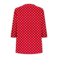 thumbnail image 4 of Annhoo Plus Size Tops for Women V Neck Block Color Print Button Down Tunic 3/4 Sleeve Shirts Trendy Clothes, 4 of 5