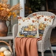thumbnail image 4 of Outdoor Waterproof Pillow Covers Orange Pumpkin Fall Thanksgiving Maple Leaf Decorative Throw Pillow Protectors for Sofa Couch,20x20in 2 Pack, 4 of 9