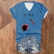 thumbnail image 1 of Fiudx Ropa de Mujer Camiseta de Manga Corta con Cuello En V y Estampado de Halloween para Mujer, 1 of 3