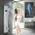 thumbnail image 1 of Panneau de Douche en Acier Inoxydable Nickel Brossé Système de Tour LED Pluie & Cascade Pulvérisateur à Jet, 1 of 11