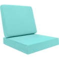 thumbnail image 3 of Outdoor Deep Seat Cushions Set of 2, 19"x19", Waterproof Patio Chair Cushions, Fade Resistant Removable Seat Bottom & Back Cushion with Ties, Handles for Sofa Couch, 3 of 8