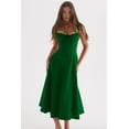 thumbnail image 5 of Women'S Strapless High Split Long Maxi Dress Ruched Suspender Sleeveless Bodycon Party Cocktail Dresses Green XL, 5 of 7