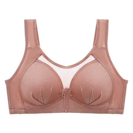 Fsqjgq Womens Underwear Wireless Bras for Women Push Up Strapless Bras for Women Front Closure Bras Comfort No Underwire Bra Plus Size Wireless Bra Nipple Covers Seamless Push Up Bras Lingerie
