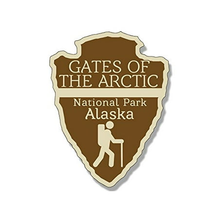 Arrowhead Shaped GATES OF THE ARCTIC National Park Sticker (rv camp hike