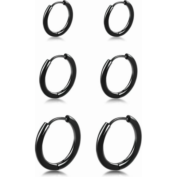 G23 Titanium Earrings, Women Hoop for Sensitive Ears, Huggie Hoop Earrings, Cartilage Helix Sleeper Lightweight Small Hoop Earring, Nickel Free Hypoallergenic Earring Silver/Gold/Rose Gold/Black