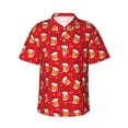 thumbnail image 1 of Fotbe Christmas Hat beer Camisa Hawaiana para Hombre Unisex – Camisa Casual de Verano con Botones de Manga Corta de Algodón y Lino,Large, 1 of 7