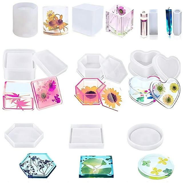 Billuyoard Posavasos de resina para manualidades, Kit de herramientas de moldes de Arte de resina de fundición, regalo creativo para Festival, Artesanía A