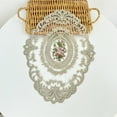 thumbnail image 2 of 2Pack Retro Lace Placemats, French Crochet Doilies, Handmade Embroidered Table Mats, 12x16 in Place Mats Cup Mat (Gray Camel), 2 of 8