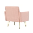 thumbnail image 5 of S-HOME Modern Velvet Armchair Single Sofa in Gold Legs and Tufted Design for Living Room or Bedroom, Pink, 5 of 6