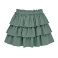 thumbnail image 3 of Lmueinov Women's 3 Layer Ruffle Tiered Elastic Waist Mini Skirt, 100% Cotton Cute Casual Skirt for Daily Vacation Wear S-2XL, 3 of 6