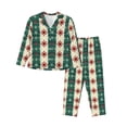 thumbnail image 1 of Fotbe Christmas Snowflakes Plaid Conjunto de Pijama de Manga Larga para Mujer con Estampado, Ropa de Dormir de 2 Piezas, Conjunto de Casa Suave y Cómodo con Bolsillos-XX-Large, 1 of 7