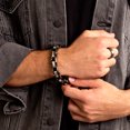 thumbnail image 3 of Crucible Jewelry Men's Black and Silver Plated Stainless Steel Byzantine Chain Bracelet (11mm) - 9", 3 of 5
