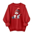 thumbnail image 2 of SYMOID Womens 100% Cotton Christmas Sweatshirt, Red Crewneck Oversize with Cute Snowman Graphic Festive Casual,Size M, 2 of 3