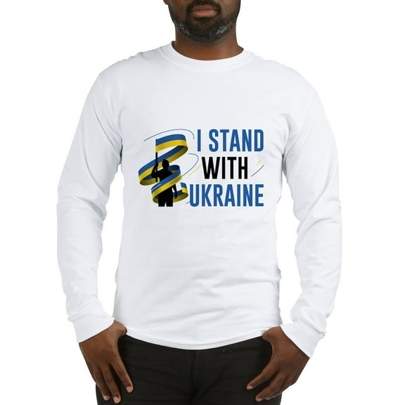 CafePress - I Stand With Ukraine Long Sleeve T Shirt - Unisex Cotton Long Sleeve T-Shirt