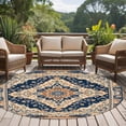 thumbnail image 4 of Round Rugs 5Ft, Orange Blue Southwestern Round Area Rug Washable Indoor Throw Carpet, Antique Boho Farmhouse Ethnic Soft Non Slip Circle Rug for Cabinet Bathroom Home Decor Aesthetic, 4 of 8