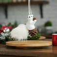 thumbnail image 4 of Zawou White Lifelike Squirrel Ornament, Mini Figurine and Hanging Christmas Decor for Tree, Desktop, and Indoor Holiday Display, 4 of 7