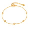 thumbnail image 1 of Pulsera minimalista de acero inoxidable con circonitas geométricas para mujer, 1 of 2