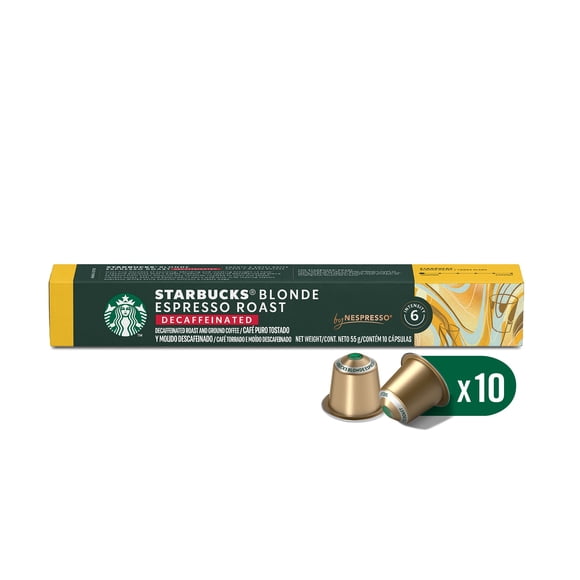 Café en Cápsulas Starbucks by Nespresso Blonde Espresso Roast Decaffeinated Caja con 10 Cápsulas